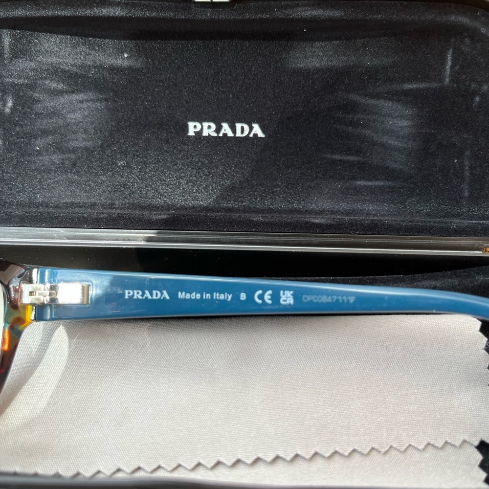 Prada Havana Spotted Blue Eyeglasses - Picture 3 of 5